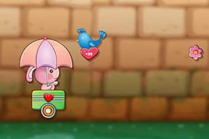 可爱小兔接花朵