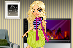 玩跳舞机的女孩