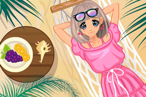 可人的吊床女孩