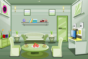 现代绿色房间逃生