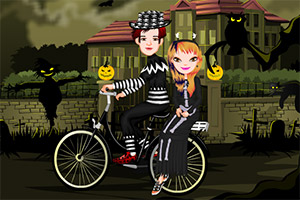 万圣节单车男女