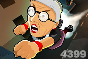 愤怒的老奶奶向前冲