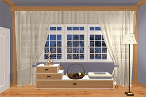 窗外的蓝色夕阳