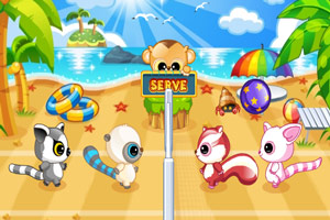 萌物玩沙滩排球