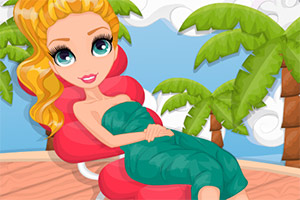 享受温泉的女孩