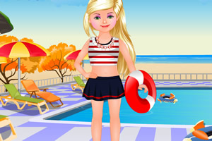 小女孩的泳池派对