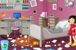 女儿打扫房间