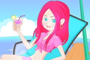 害羞的沙滩女孩