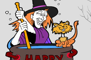 万圣节女巫填色