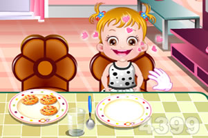 可爱宝贝用晚餐