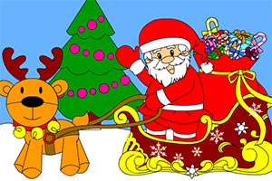 圣诞画卷填颜色