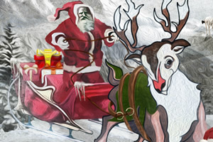 圣诞老人的雪橇车