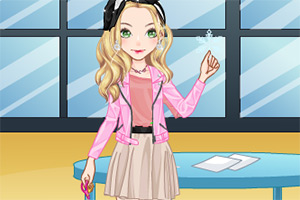 女孩的雪花剪纸