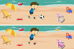 沙滩玩耍的孩子找茬