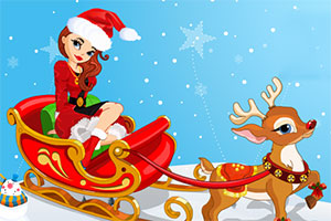女孩和麋鹿的圣诞节