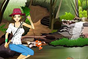 钓鱼女生的装扮