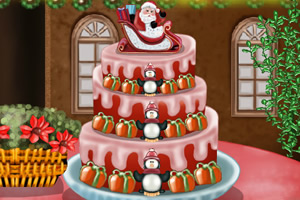 装饰圣诞蛋糕
