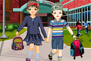 姐弟去上学
