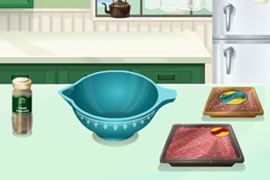 跟莎拉学做芝士汉堡