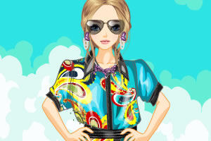 印花衬衫连衣裙