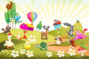 卡通动物乐园逃离