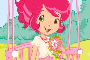 草莓女孩荡秋千