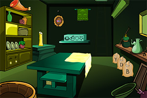 昏暗绿色房间逃脱