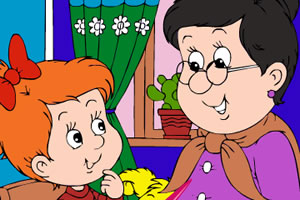 祖母和孙女上色