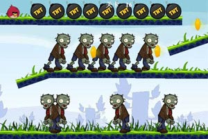 愤怒的小鸟炸僵尸