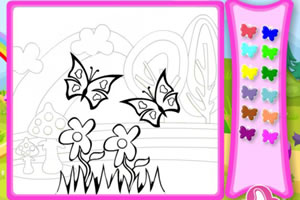 为甜蜜的蝴蝶上色