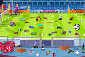 世界杯足球场清理