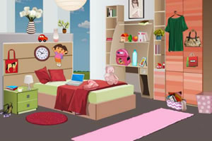 女孩清理房间