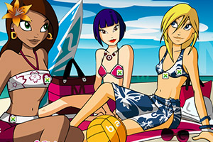 沙滩女孩找字母