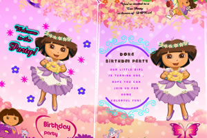 朵拉生日派对邀请卡