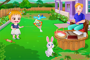 可爱宝贝放风筝