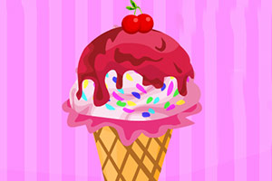 美味的粉色冰淇淋