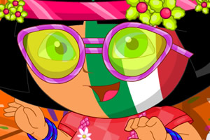 朵拉的世界杯脸妆