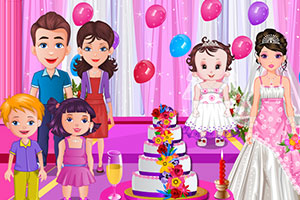 宝贝丽丝制作婚礼蛋糕