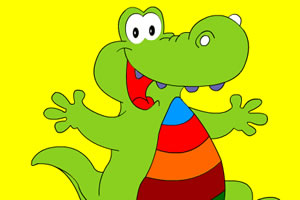 骄傲的鳄鱼上色