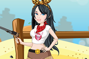 可爱牛仔女孩的装扮