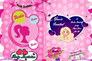 芭比的派对邀请卡