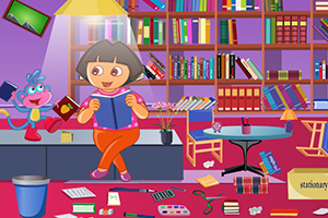 朵拉清理图书馆