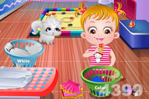 可爱宝贝清洗衣服