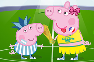 粉色小猪的世界杯装扮