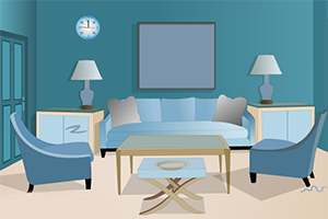 逃离蓝色温馨房子