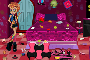 小狼女清理房间