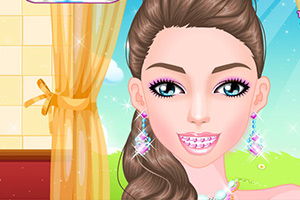 时尚的牙套女孩