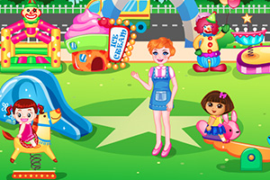 朵拉在公园玩耍