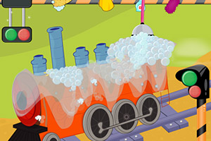 清洗橙色小火车