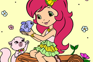 野外草莓女生上色